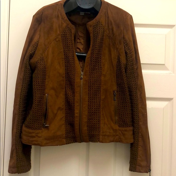 Brown faux suede jacket - Picture 2 of 9
